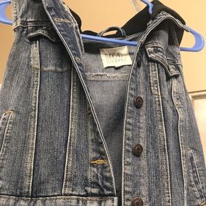 Hooded jean vest